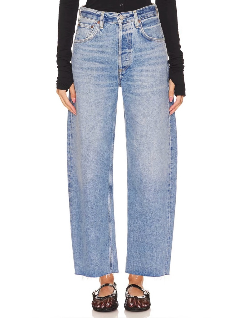 Citizens Of Humanity Light Blue High-Rise Wide Leg Jeans